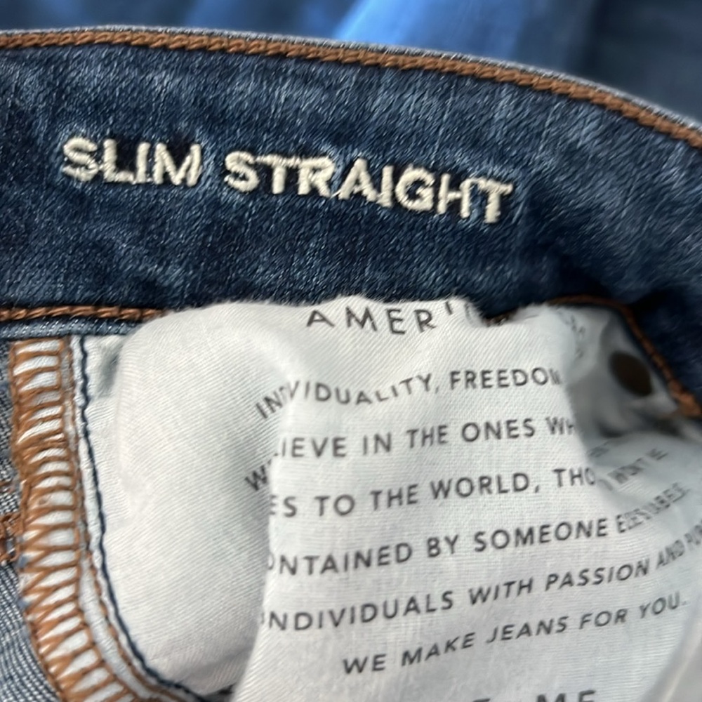 American Eagle Outfitters Blue Straight Jeans Classic Fit - Picture 4 of 4